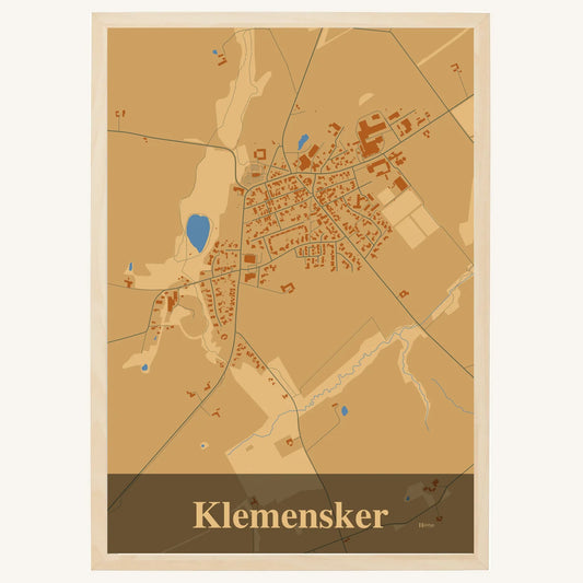 Klemensker plakat – Firkantet 2026 – Lys pastel brun