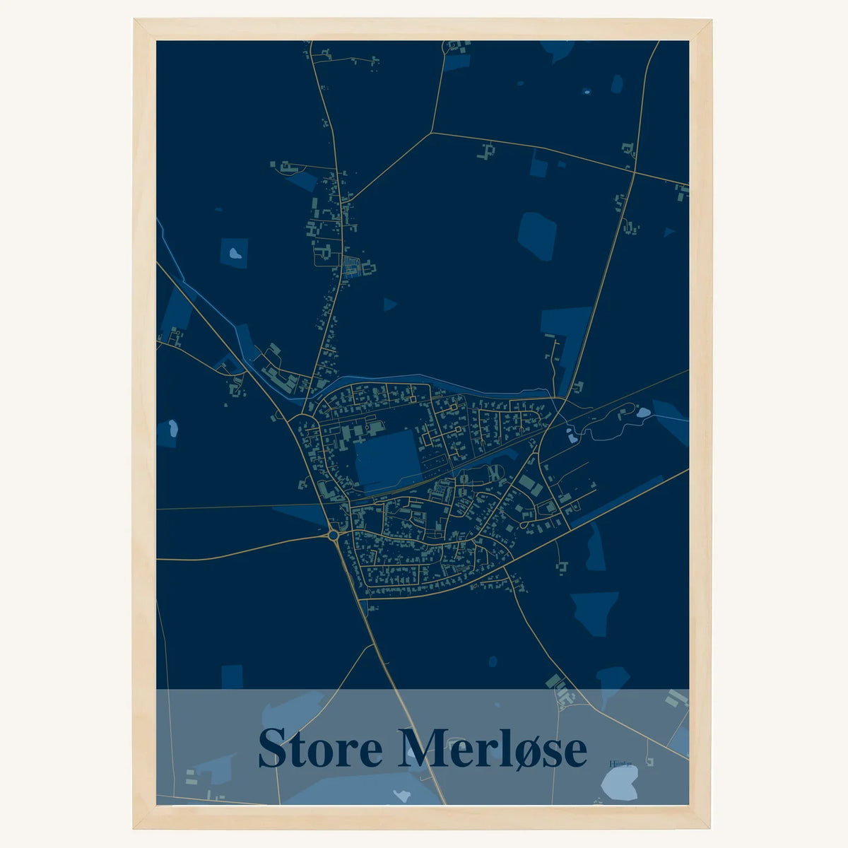 Store Merløse plakat – Firkantet 2026 – Mørk blå