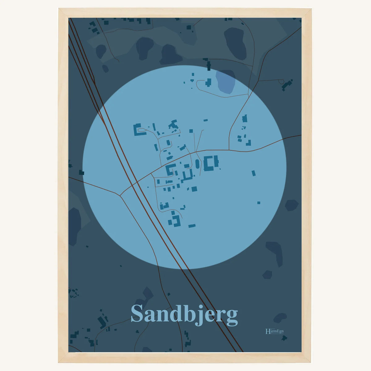 Sandbjerg plakat – Centrum 2026 – Lys pastel blå