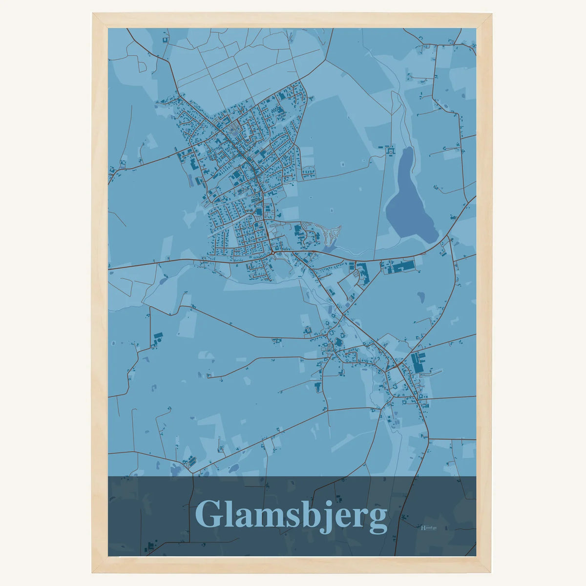 Glamsbjerg plakat – Firkantet 2026 – Lys pastel blå