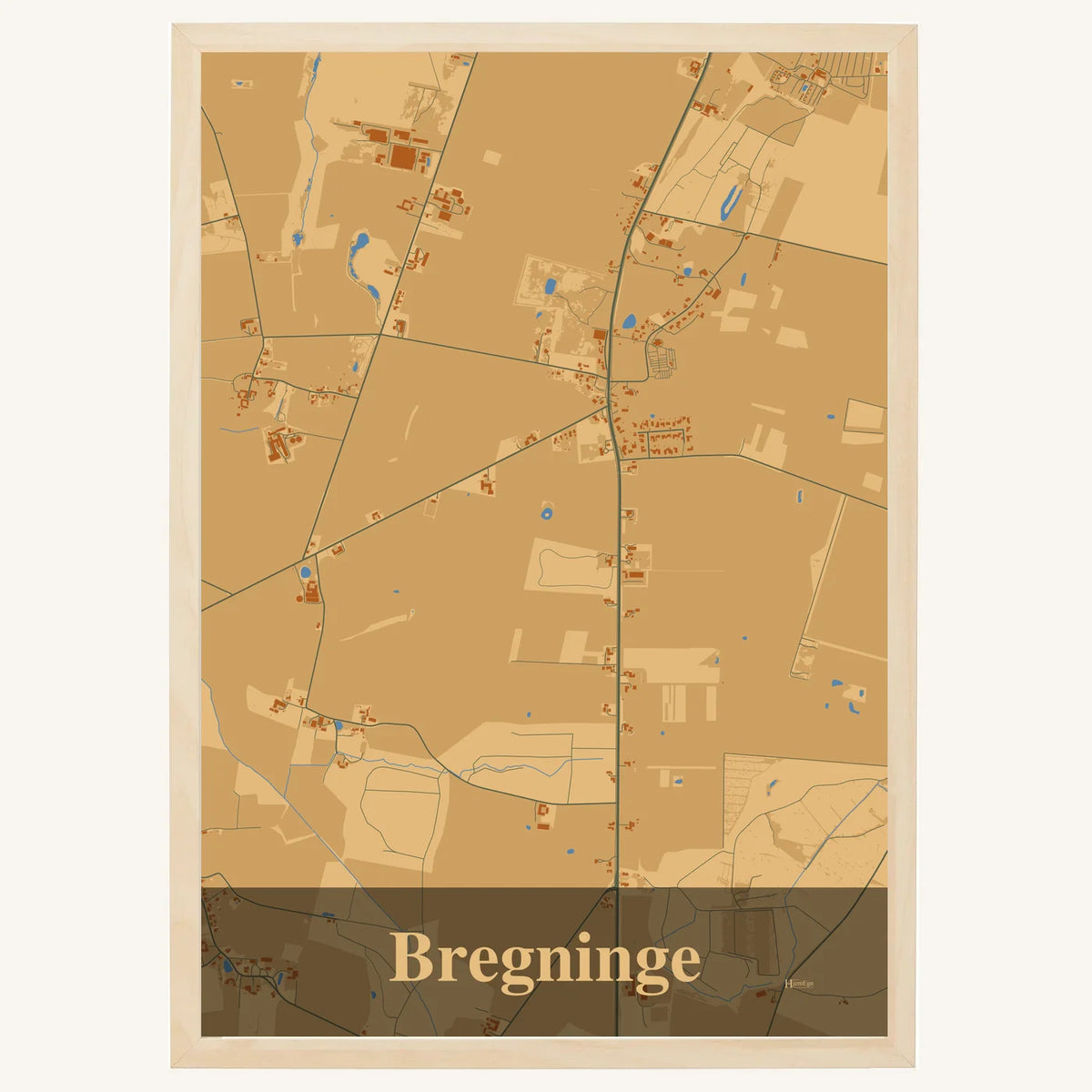 Bregninge plakat – Firkantet 2026 – Lys pastel brun