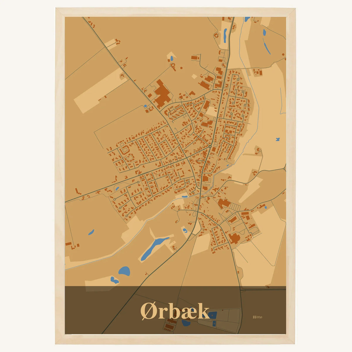 Ørbæk plakat – Firkantet 2026 – Lys pastel brun