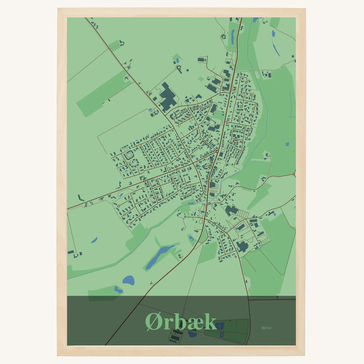 Ørbæk plakat – Firkantet 2026 – Lys pastel grøn