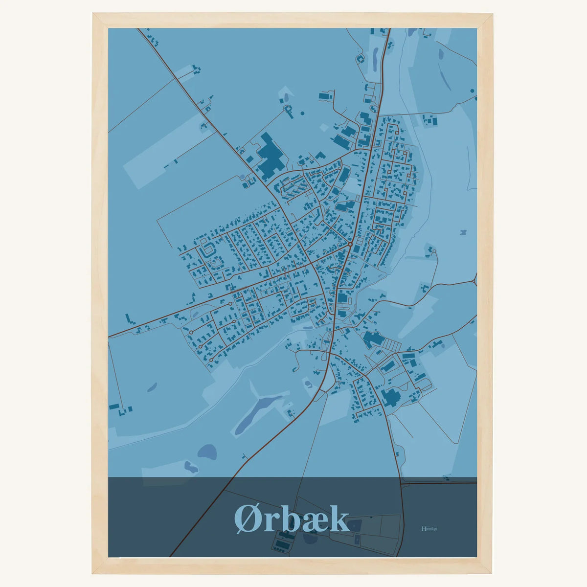 Ørbæk plakat – Firkantet 2026 – Lys pastel blå