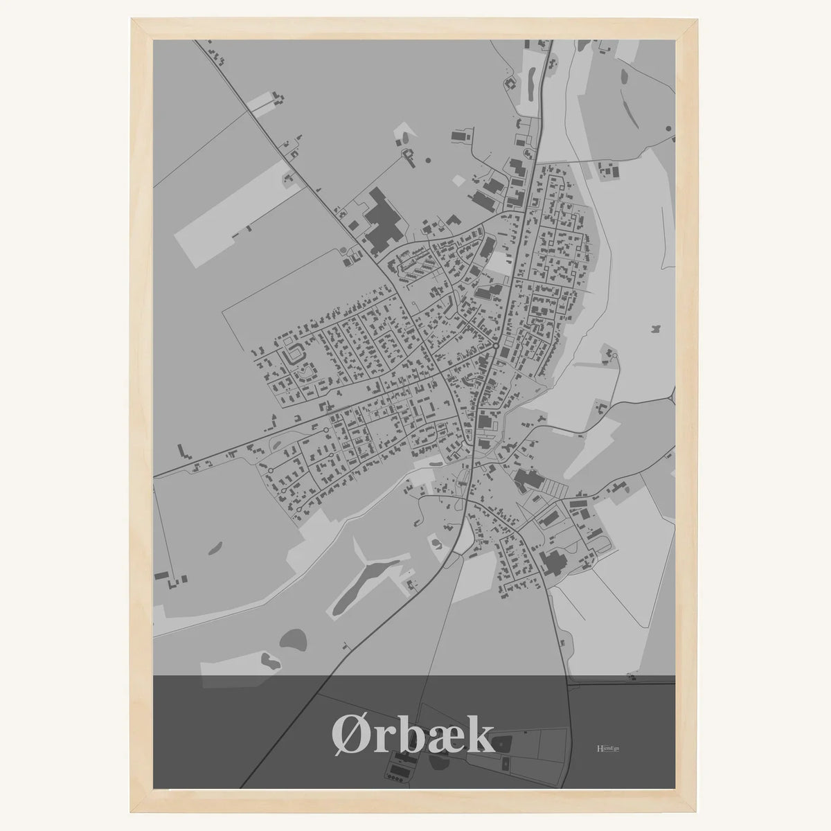 Ørbæk plakat – Firkantet 2026 – Lys pastel grå