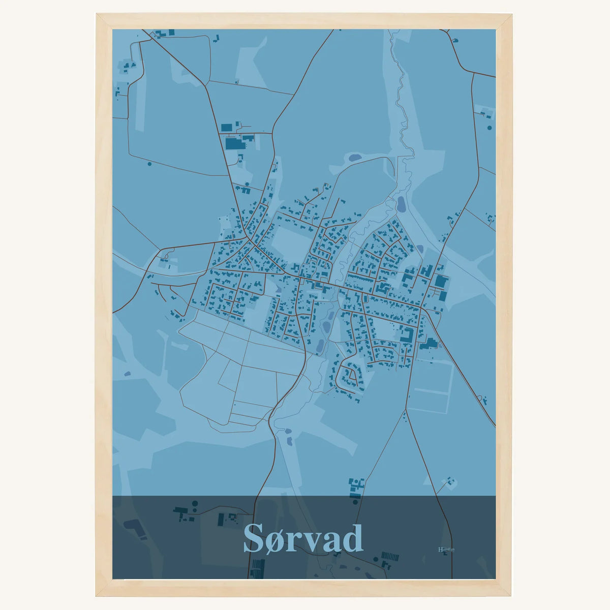 Sørvad plakat – Firkantet 2026 – Lys pastel blå