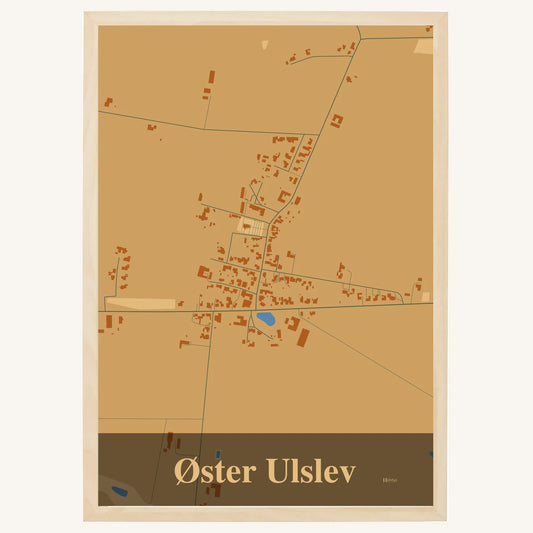 Øster Ulslev plakat – Firkantet 2026 – Lys pastel brun