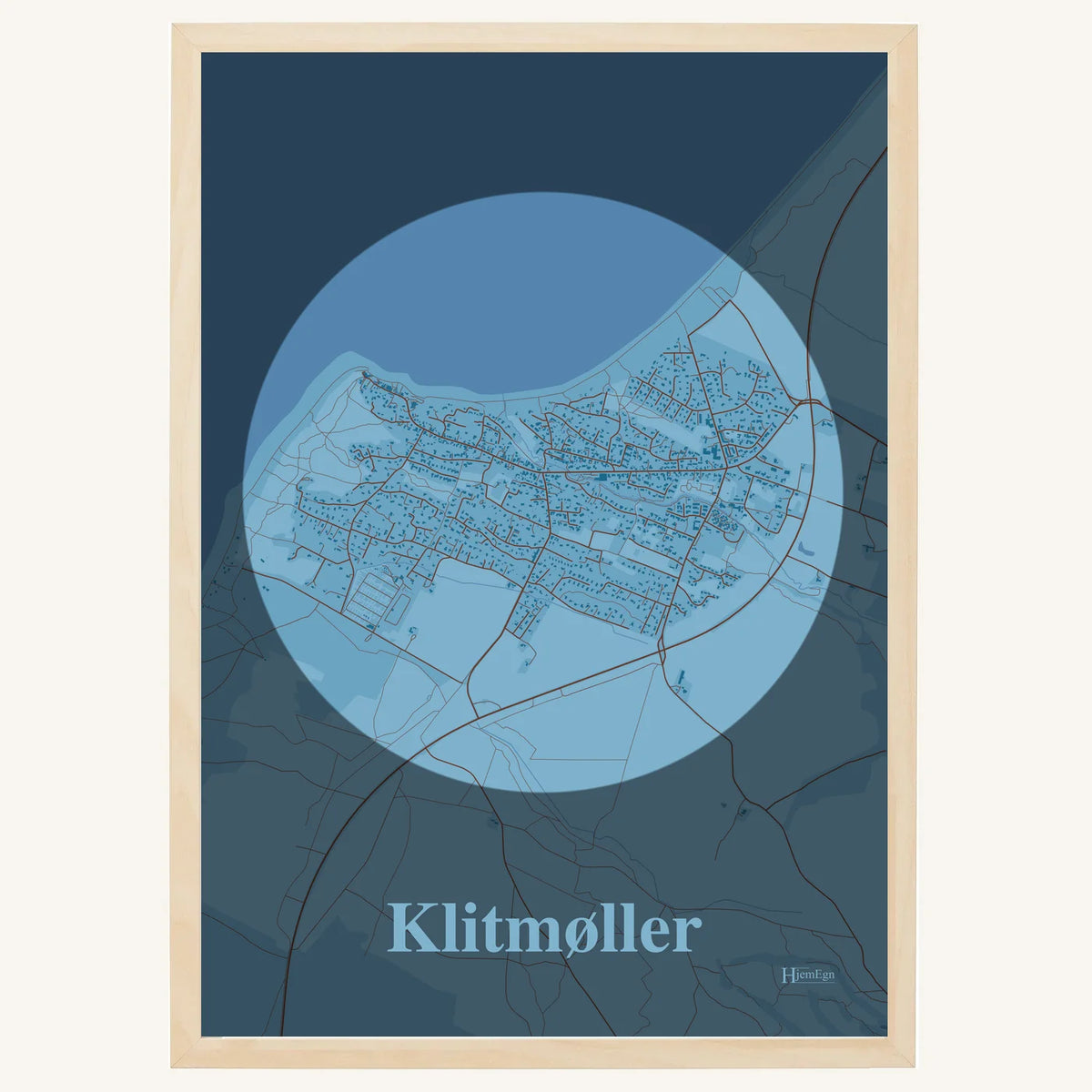 Klitmøller plakat – Centrum 2026 – Lys pastel blå