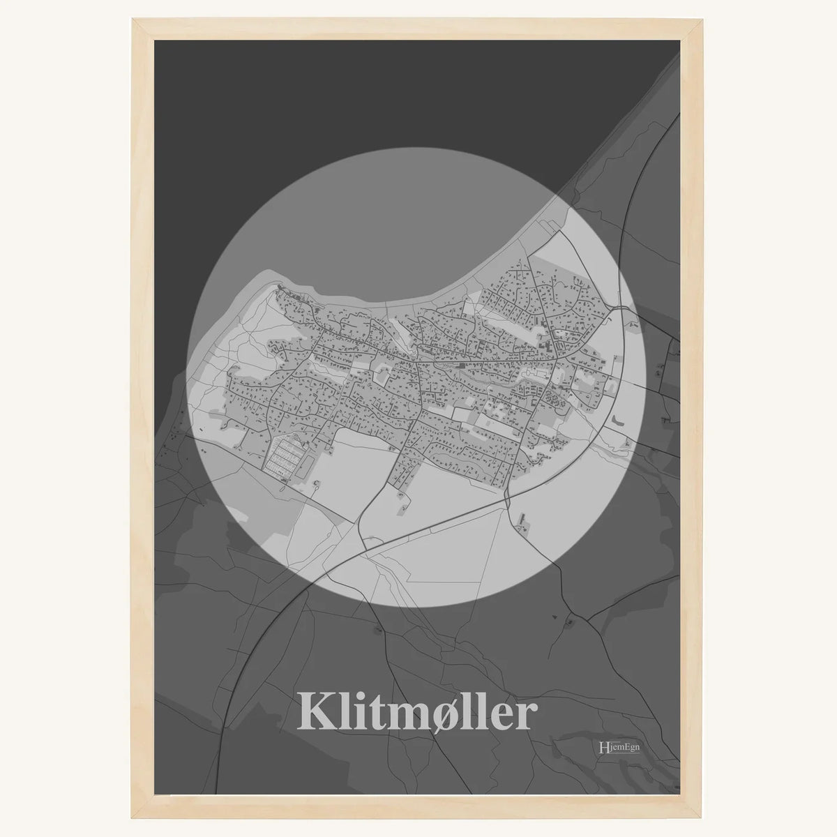 Klitmøller plakat – Centrum 2026 – Lys pastel grå