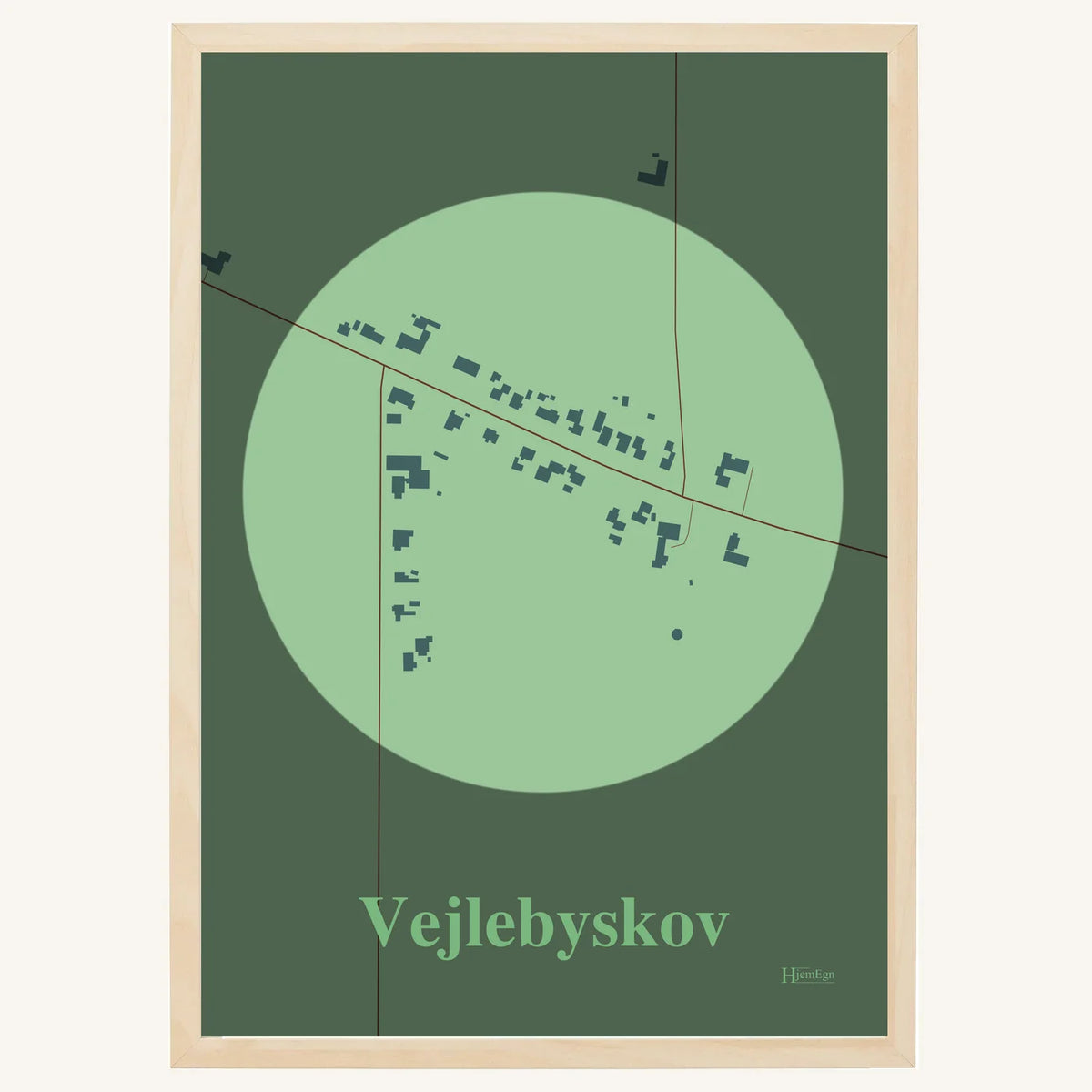 Vejlebyskov plakat – Centrum 2026 – Lys pastel grøn