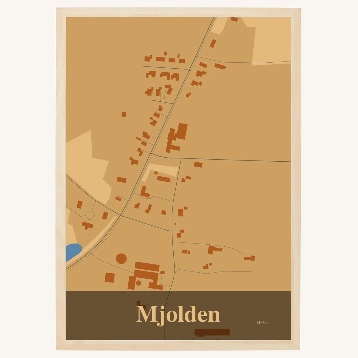 Mjolden plakat – Firkantet 2026 – Lys pastel brun