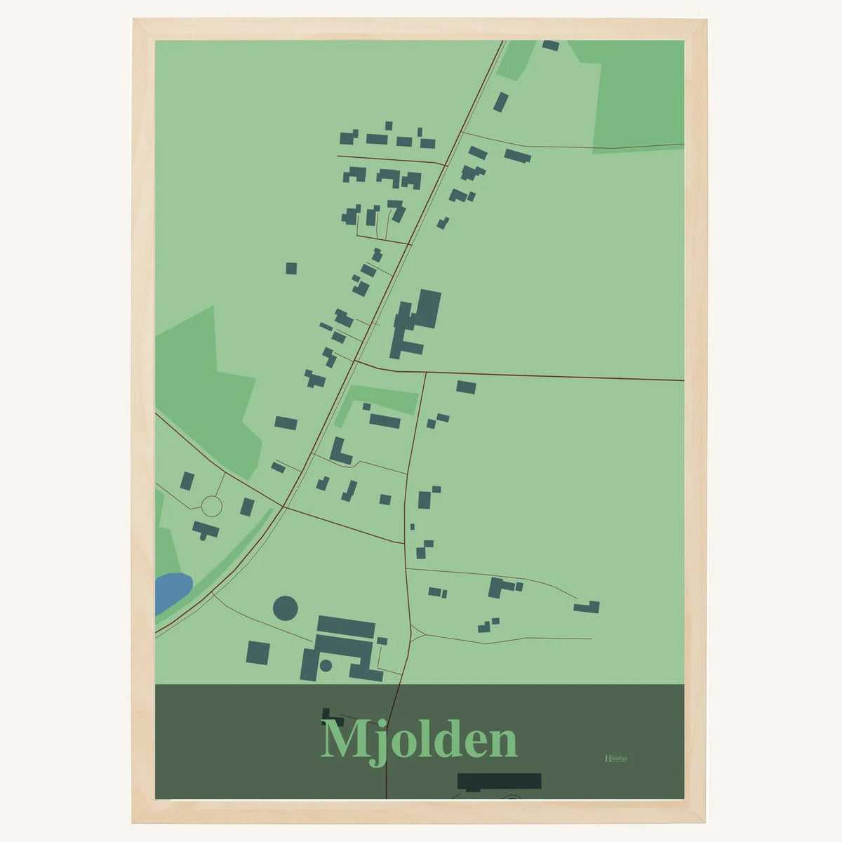 Mjolden plakat – Firkantet 2026 – Lys pastel grøn