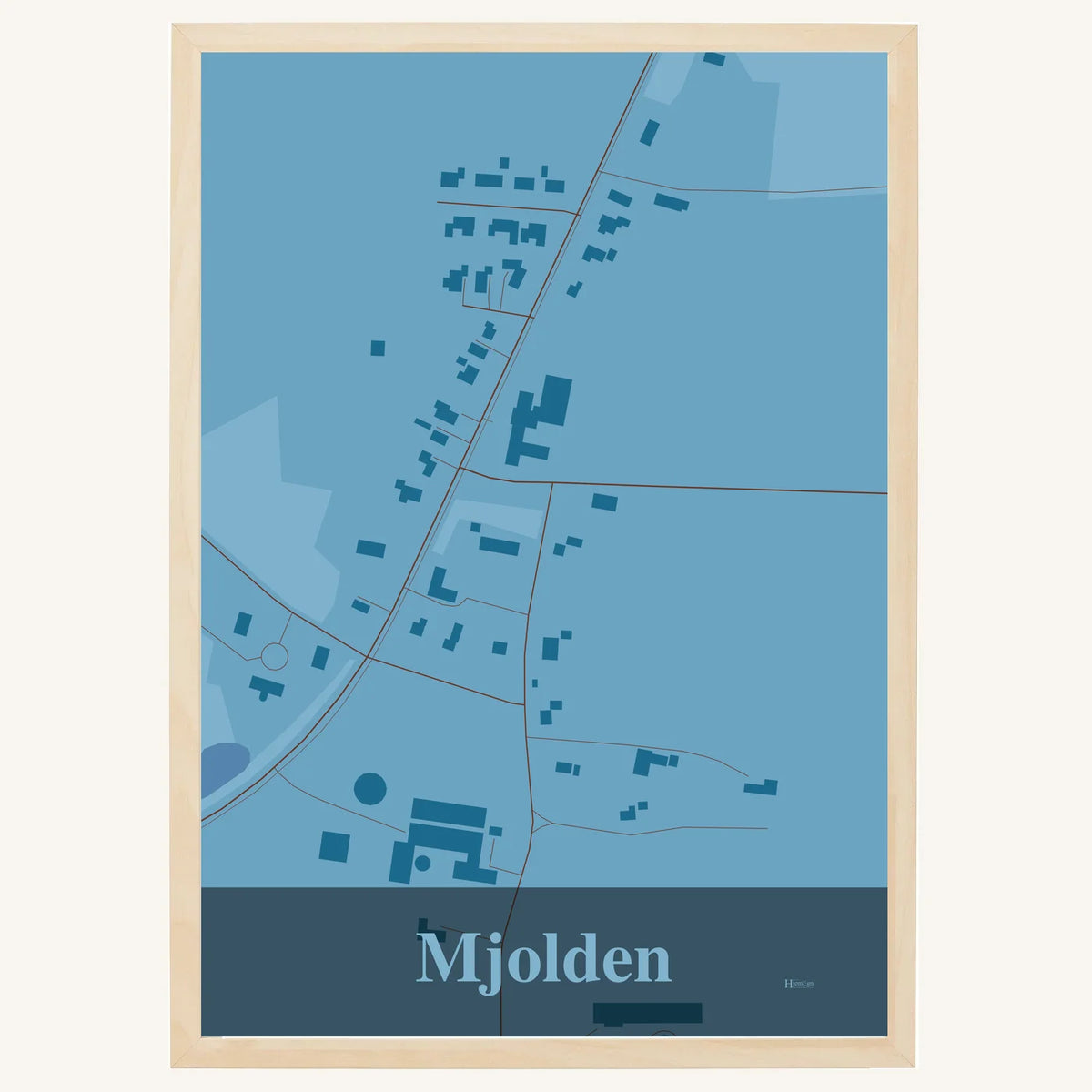 Mjolden plakat – Firkantet 2026 – Lys pastel blå