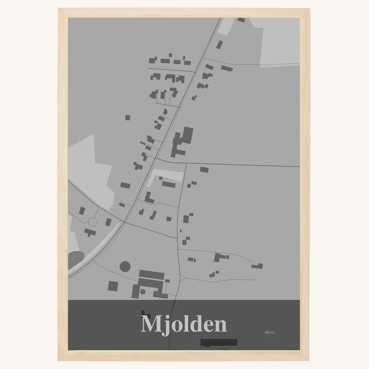 Mjolden plakat – Firkantet 2026 – Lys pastel grå