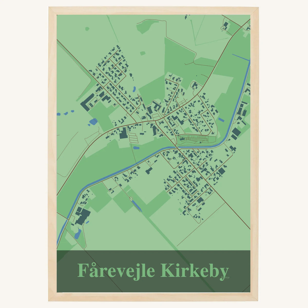 Fårevejle Kirkeby plakat – Firkantet 2026 – Lys pastel grøn