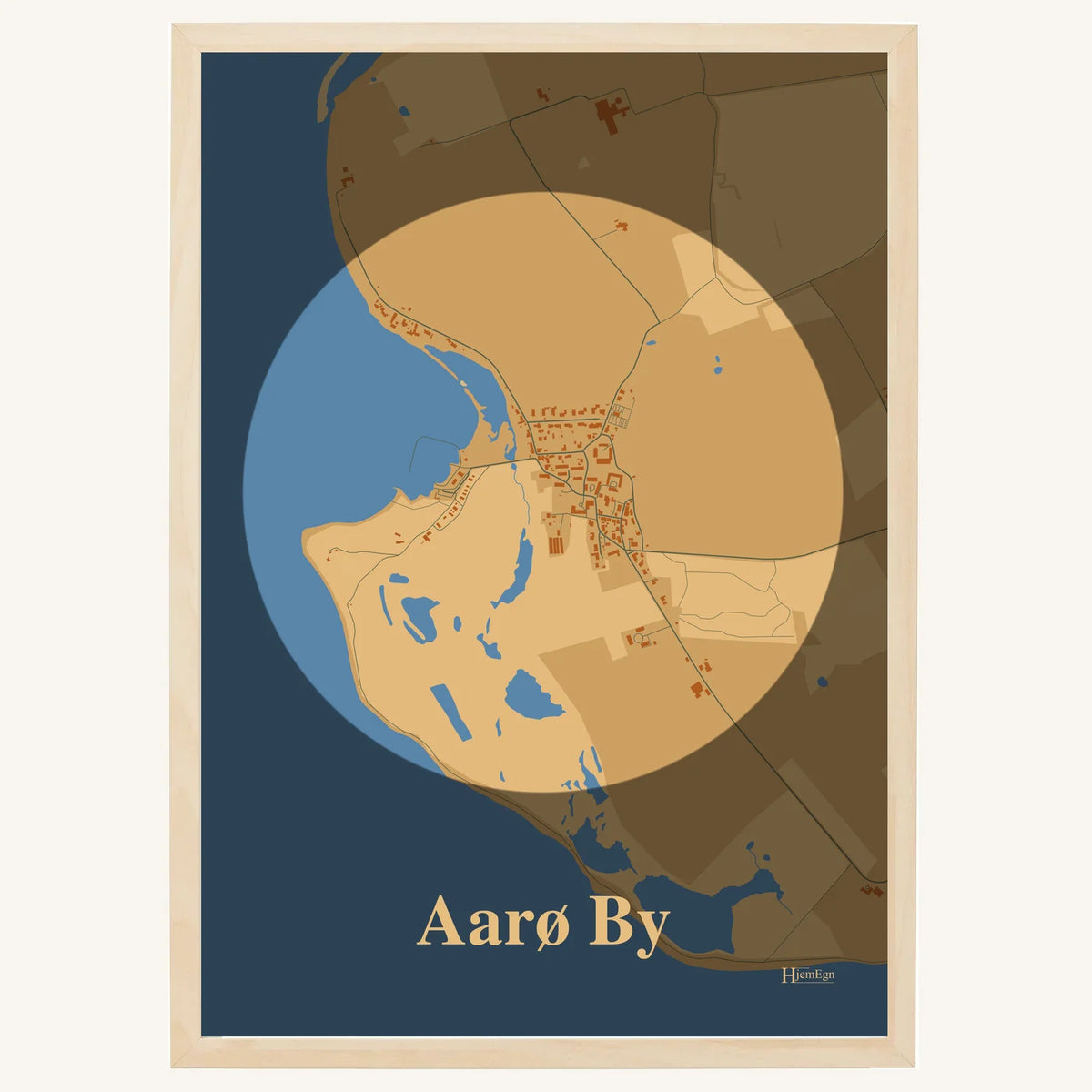Aarø By plakat – Centrum 2026 – Lys pastel brun