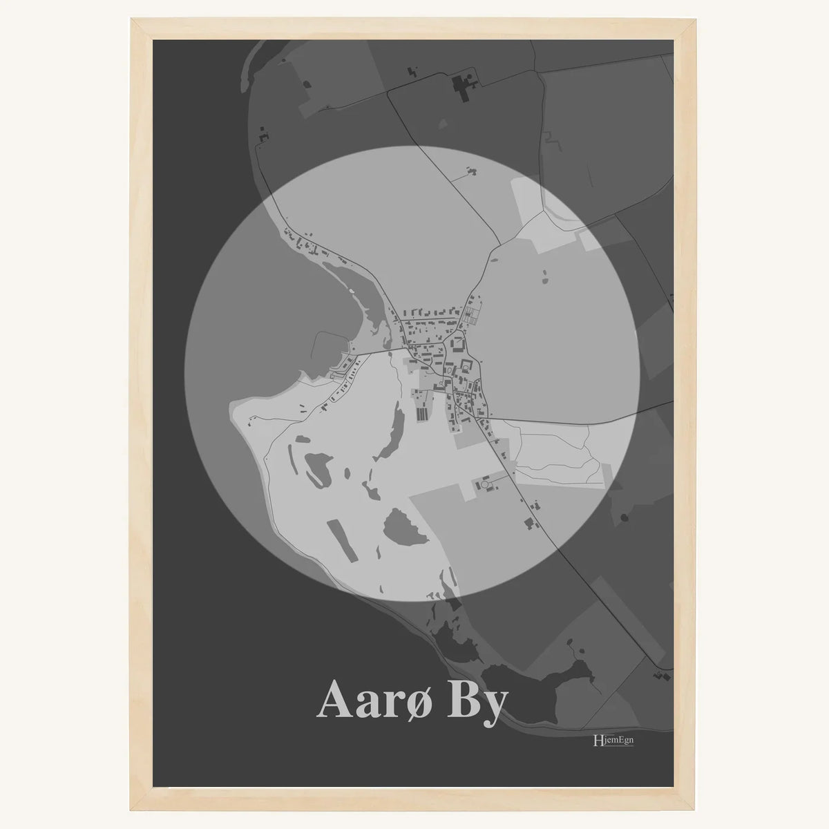 Aarø By plakat – Centrum 2026 – Lys pastel grå