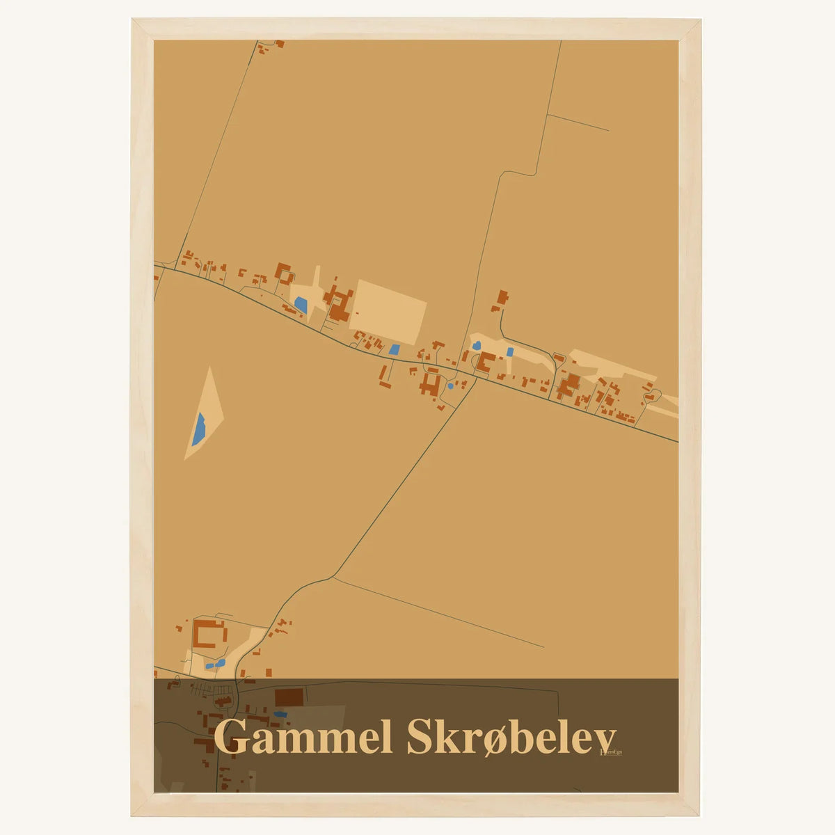 Gammel Skrøbelev plakat – Firkantet 2026 – Lys pastel brun
