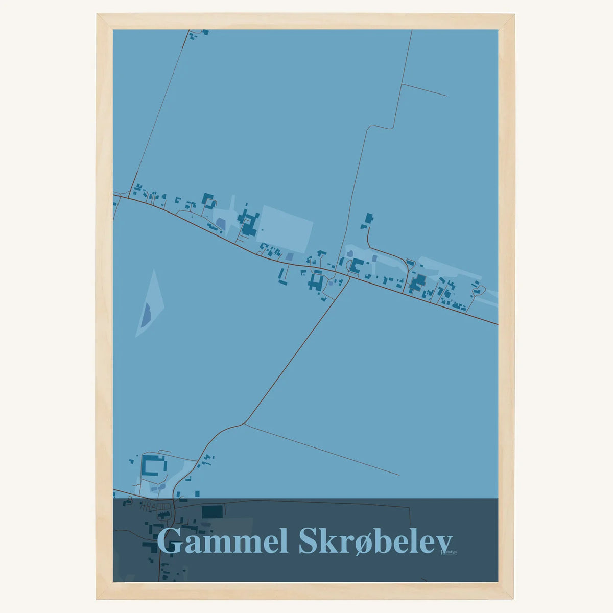 Gammel Skrøbelev plakat – Firkantet 2026 – Lys pastel blå