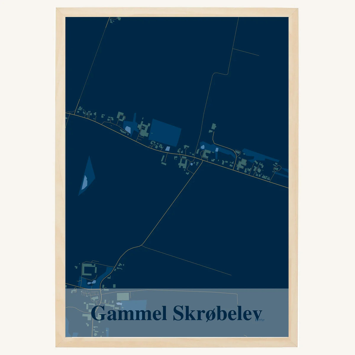 Gammel Skrøbelev plakat – Firkantet 2026 – Mørk blå