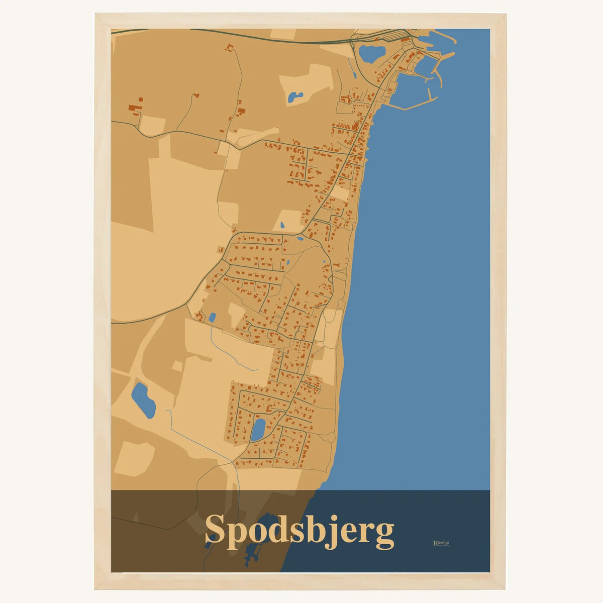 Spodsbjerg plakat – Firkantet 2026 – Lys pastel brun