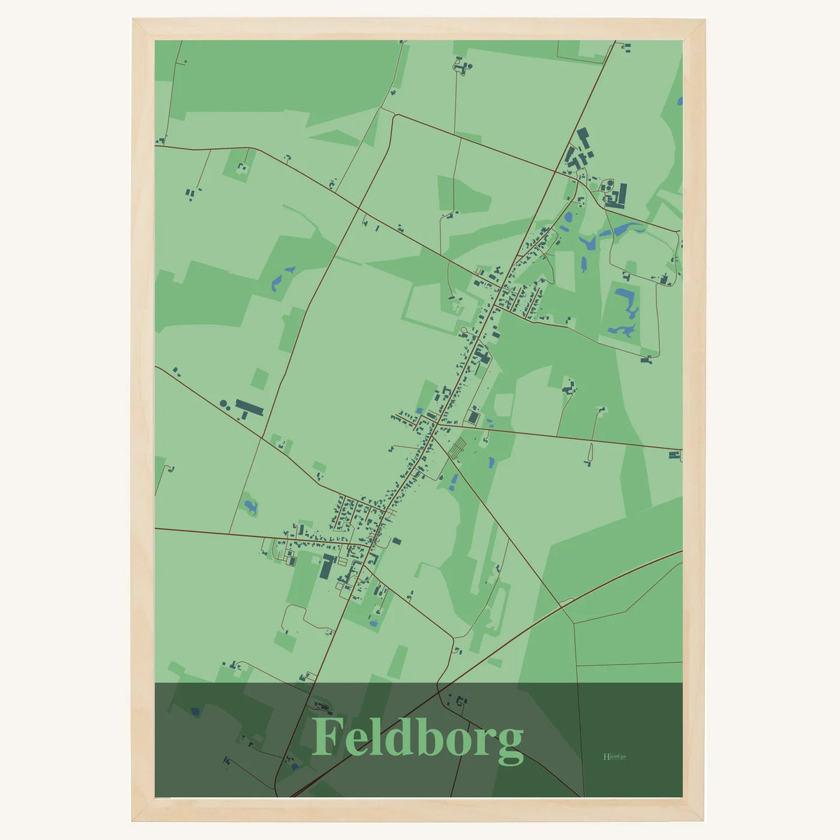 Feldborg plakat – Firkantet 2026 – Lys pastel grøn