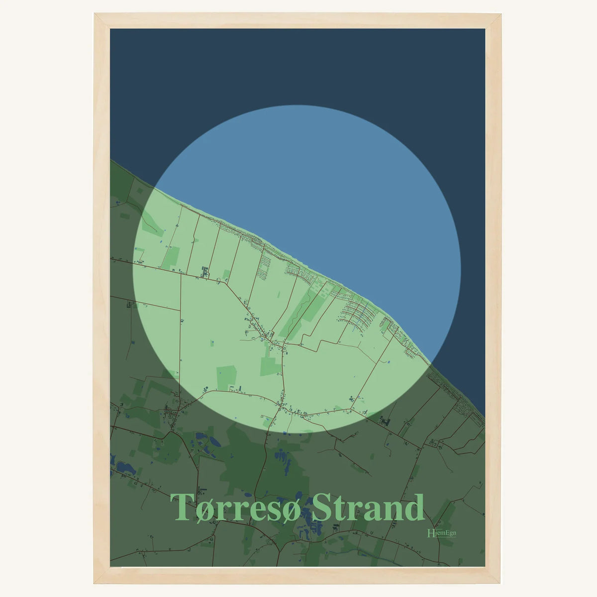 Tørresø Strand plakat – Centrum 2026 – Lys pastel grøn