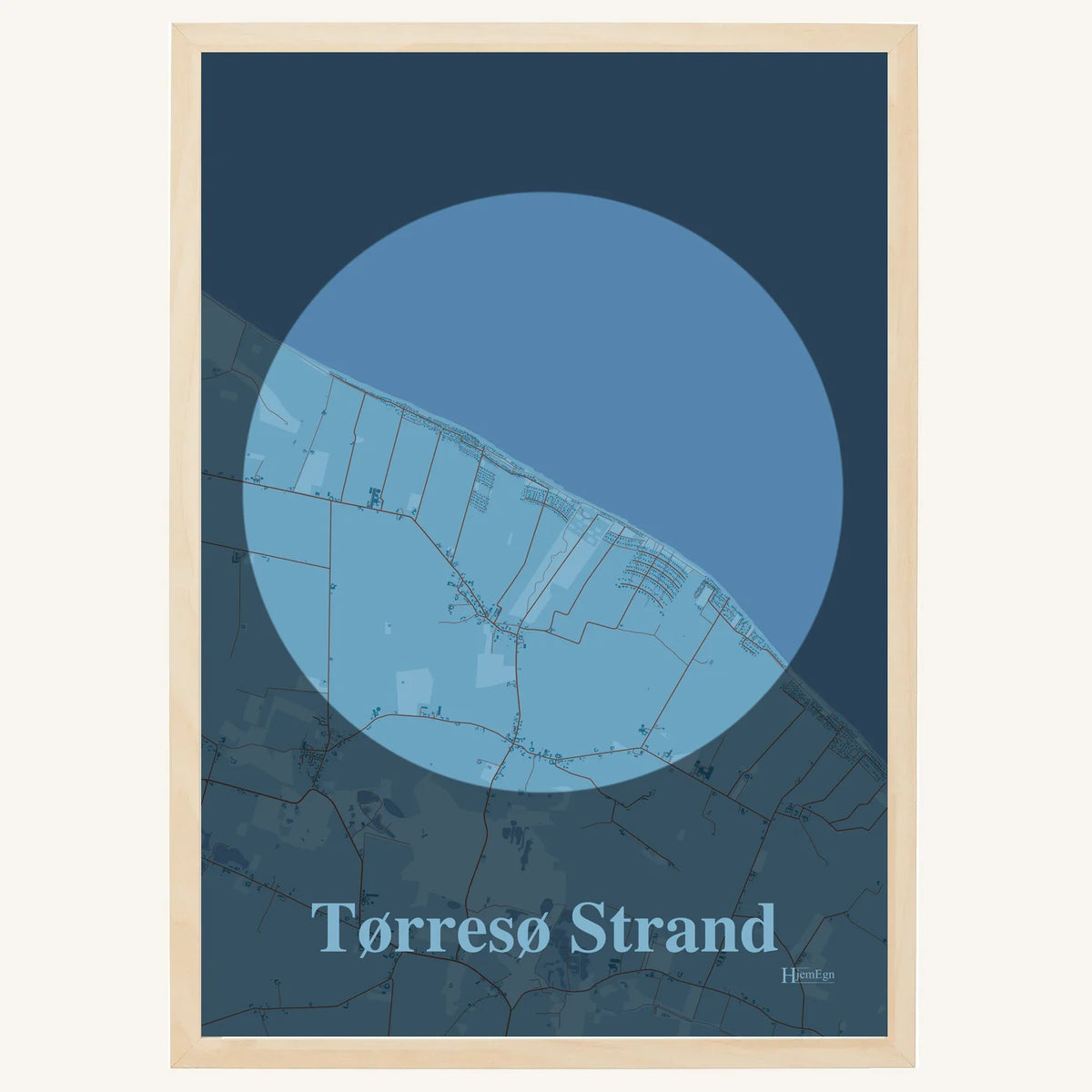 Tørresø Strand plakat – Centrum 2026 – Lys pastel blå