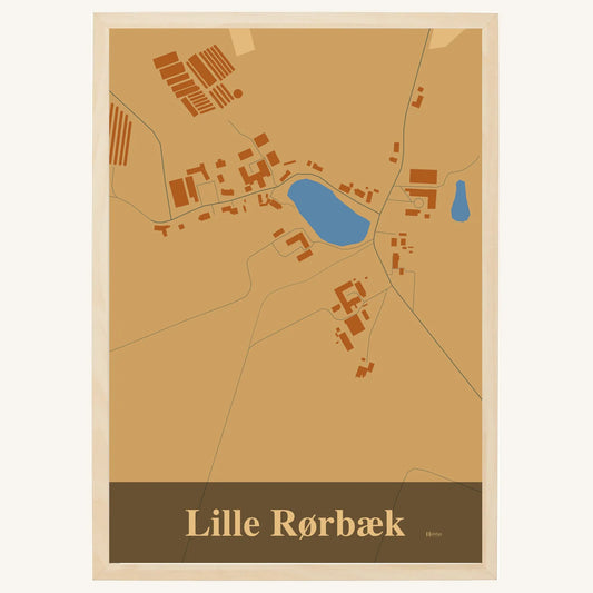 Lille Rørbæk plakat – Firkantet 2026 – Lys pastel brun