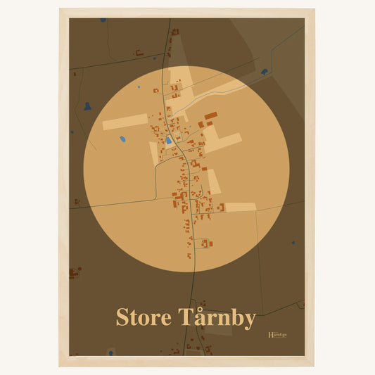 Store Tårnby plakat – Centrum 2026 – Lys pastel brun