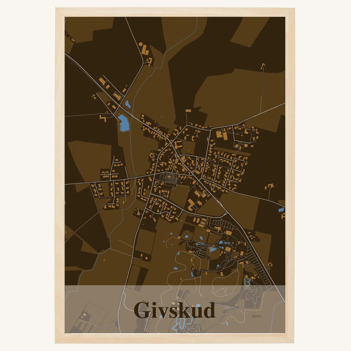 Givskud plakat – Firkantet 2026 – Mørk brun