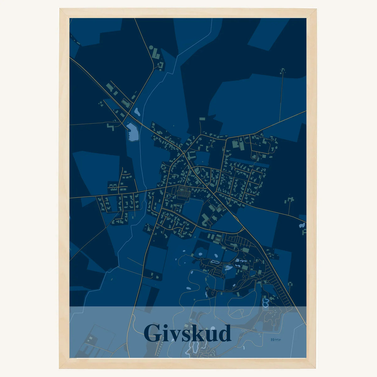 Givskud plakat – Firkantet 2026 – Mørk blå