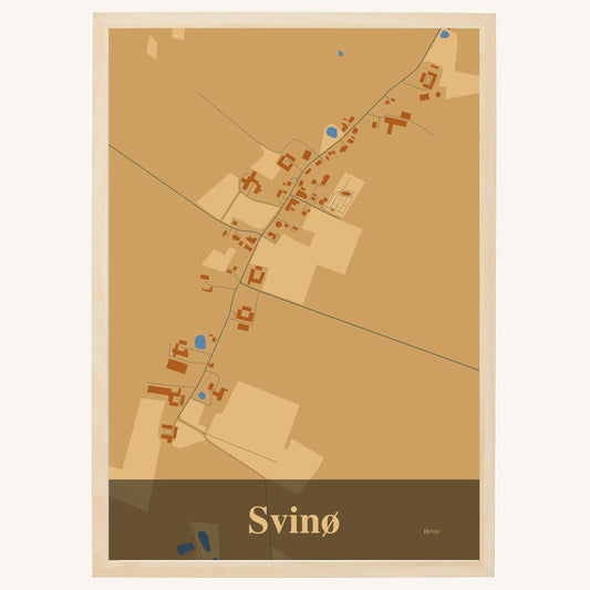 Svinø plakat – Firkantet 2026 – Lys pastel brun