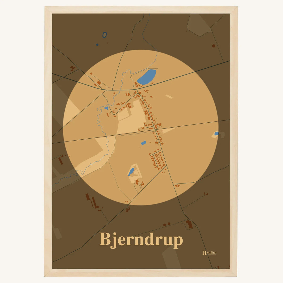 Bjerndrup plakat – Centrum 2026 – Lys pastel brun