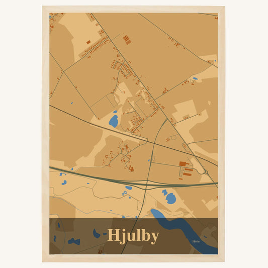 Hjulby plakat – Firkantet 2026 – Lys pastel brun