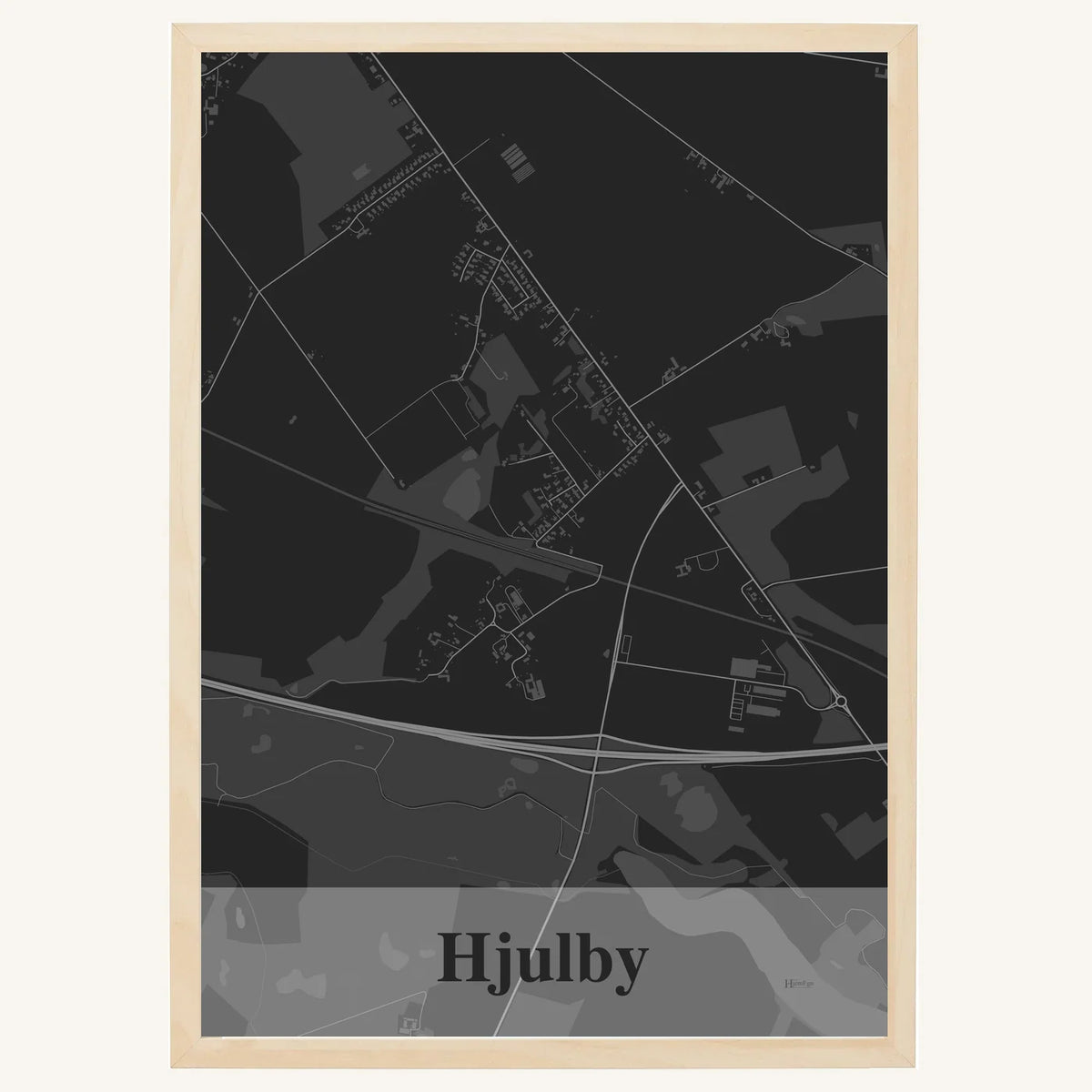 Hjulby plakat – Firkantet 2026 – Mørk grå