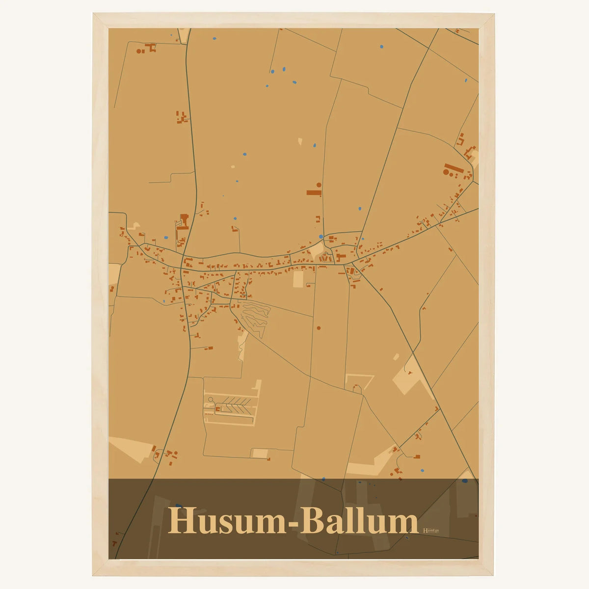Husum-Ballum plakat – Firkantet 2026 – Lys pastel brun