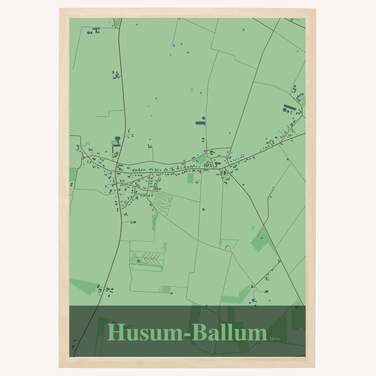 Husum-Ballum plakat – Firkantet 2026 – Lys pastel grøn