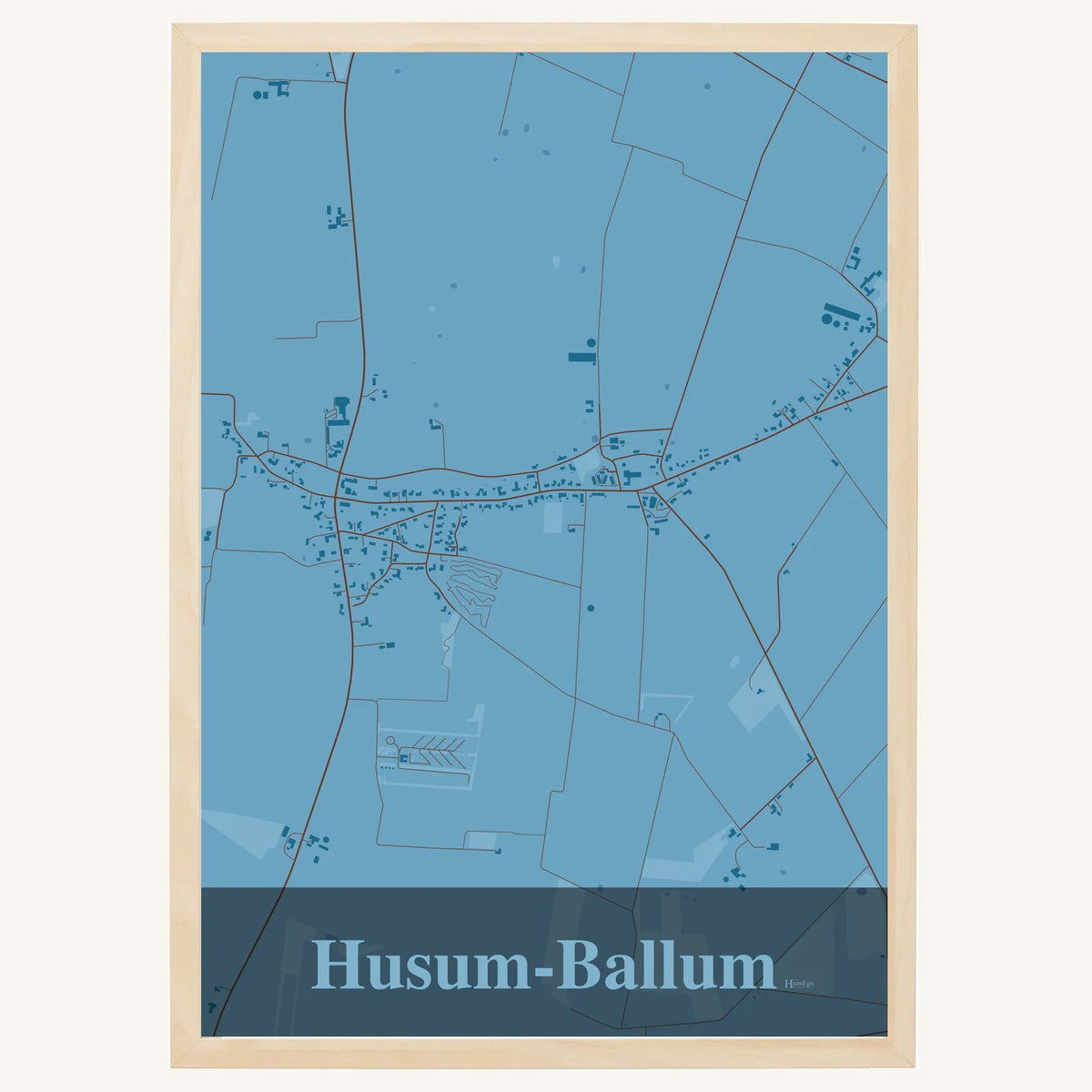 Husum-Ballum plakat – Firkantet 2026 – Lys pastel blå