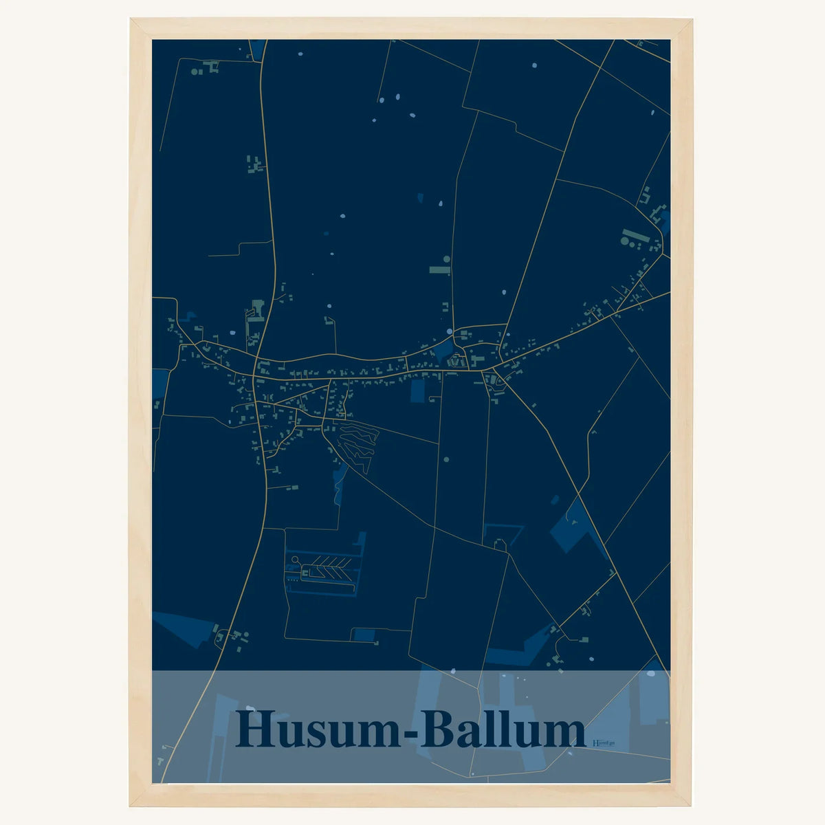 Husum-Ballum plakat – Firkantet 2026 – Mørk blå