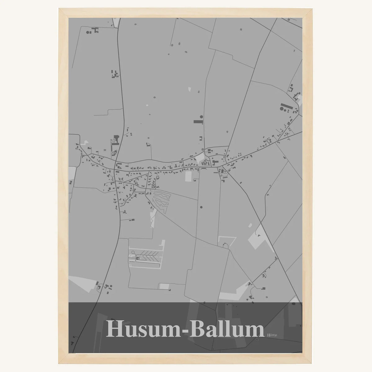 Husum-Ballum plakat – Firkantet 2026 – Lys pastel grå