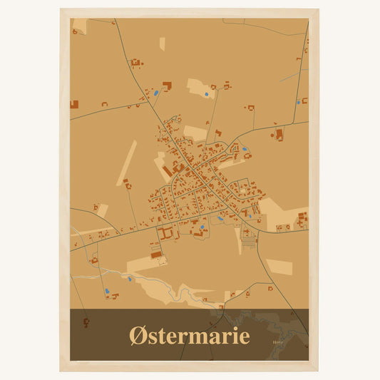 Østermarie plakat – Firkantet 2026 – Lys pastel brun