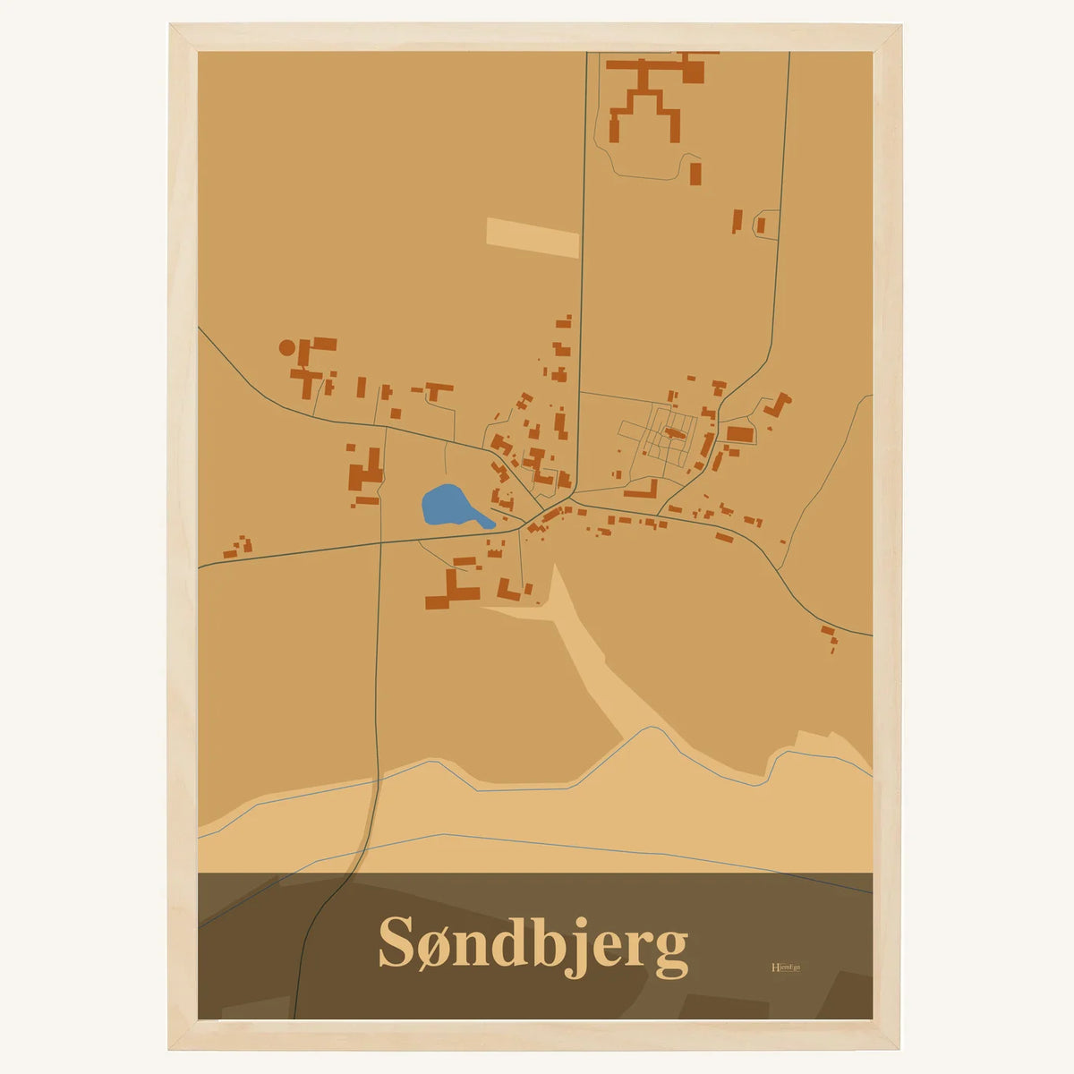 Søndbjerg plakat – Firkantet 2026 – Lys pastel brun
