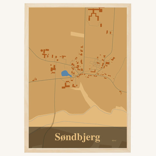 Søndbjerg plakat – Firkantet 2026 – Lys pastel brun