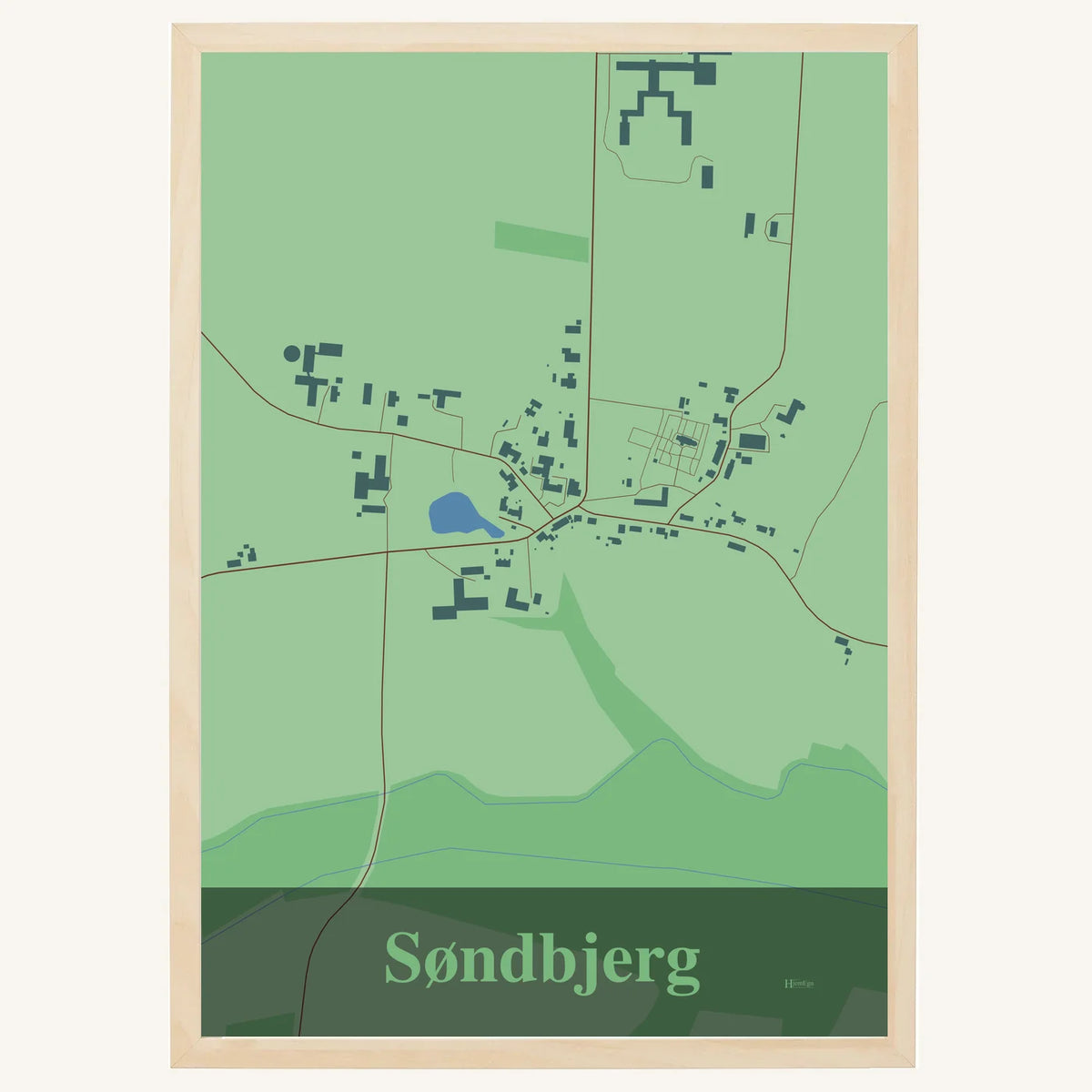 Søndbjerg plakat – Firkantet 2026 – Lys pastel grøn
