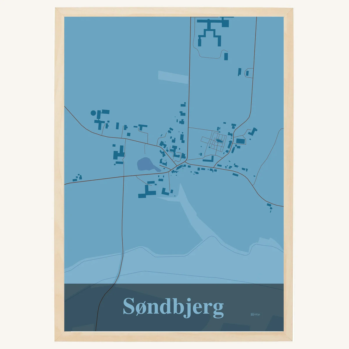 Søndbjerg plakat – Firkantet 2026 – Lys pastel blå