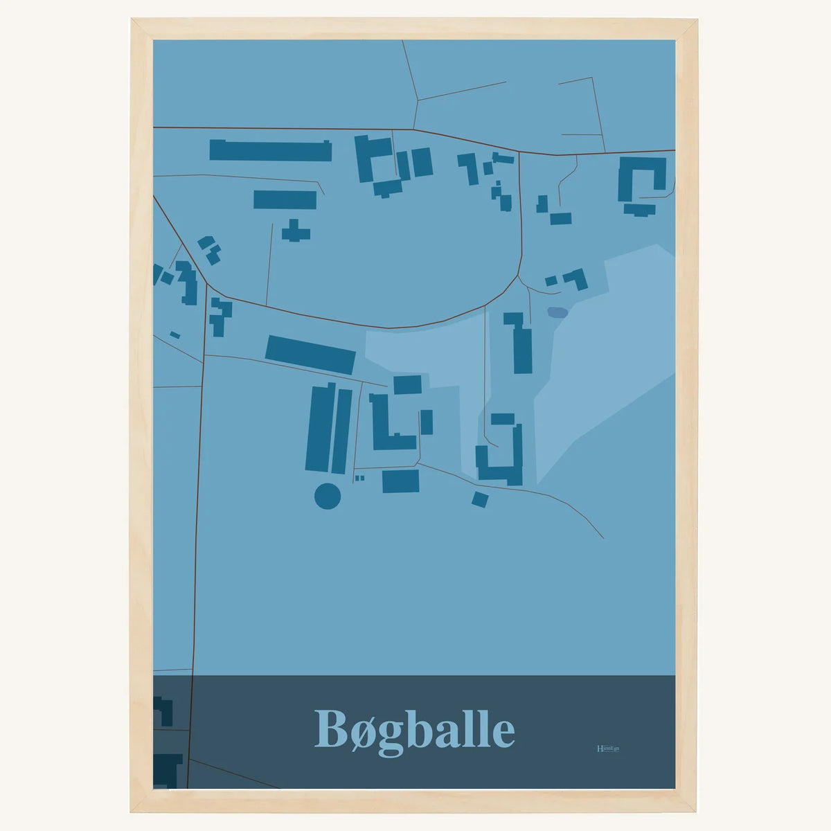 Bøgballe plakat – Firkantet 2026 – Lys pastel blå