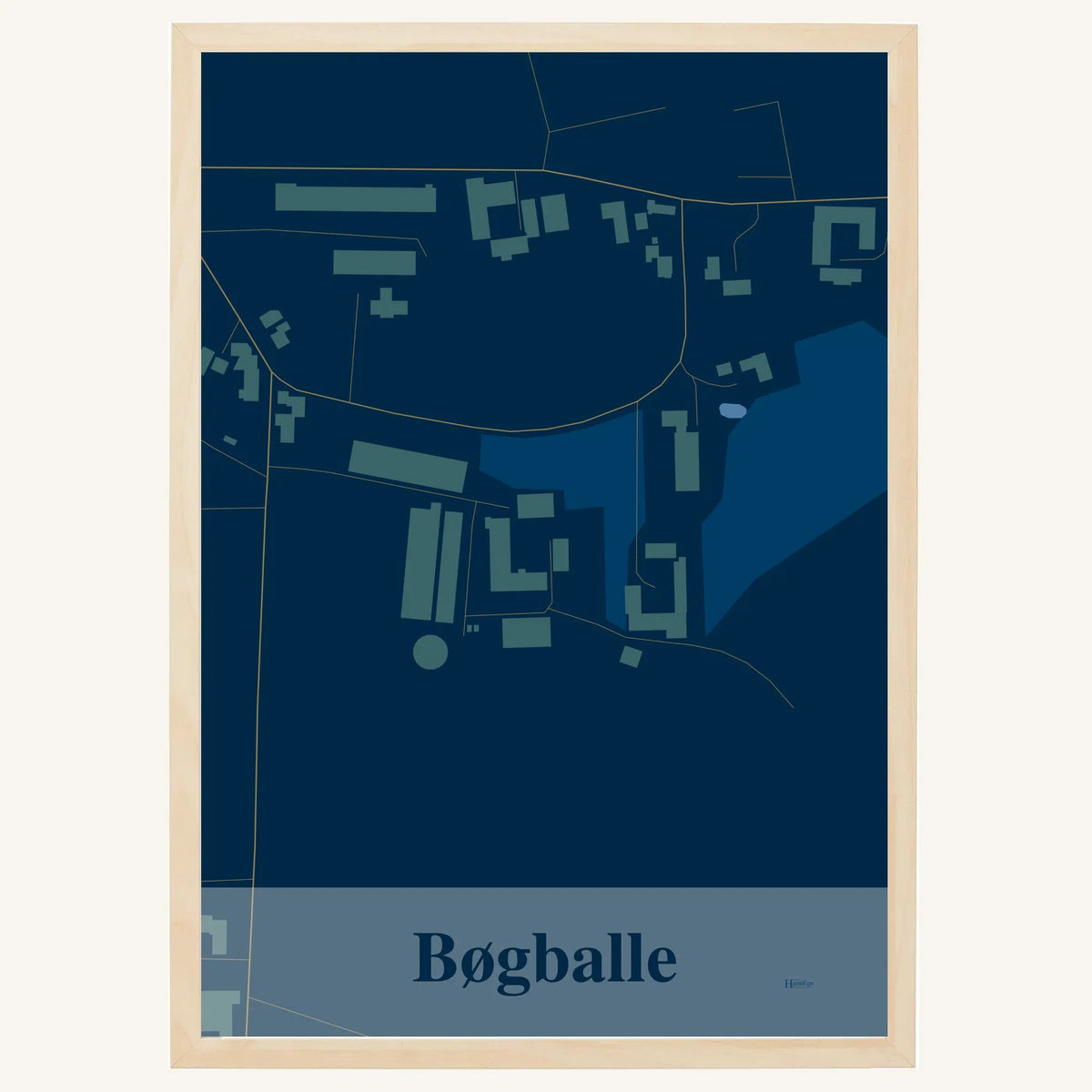 Bøgballe plakat – Firkantet 2026 – Mørk blå
