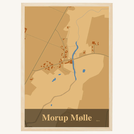 Morup Mølle plakat – Firkantet 2026 – Lys pastel brun