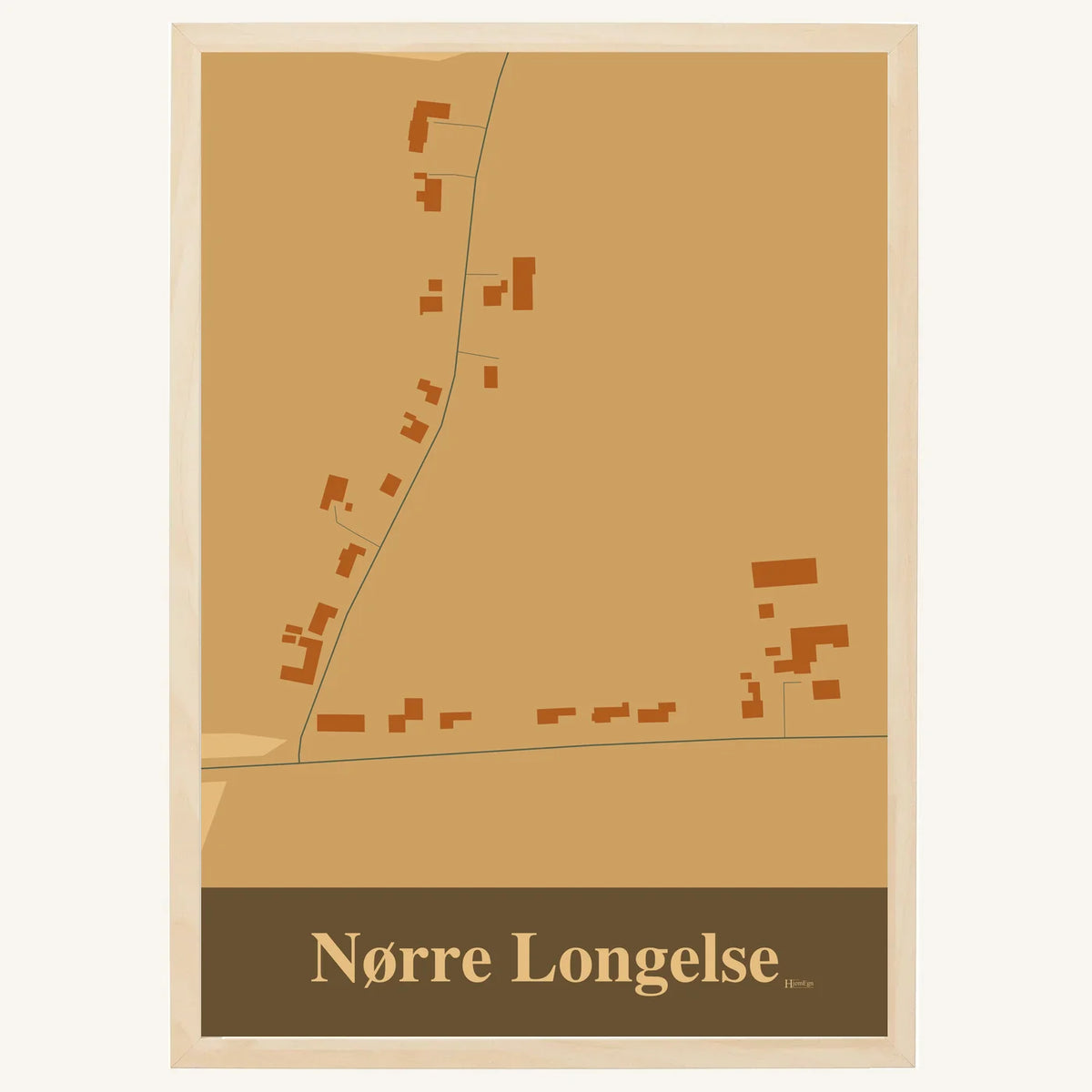 Nørre Longelse plakat – Firkantet 2026 – Lys pastel brun